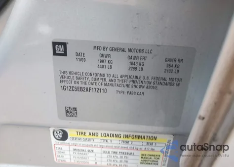 2010 Chevrolet Malibu Lt from USA, damaged, VIN 1G1ZC5EB2AF172110